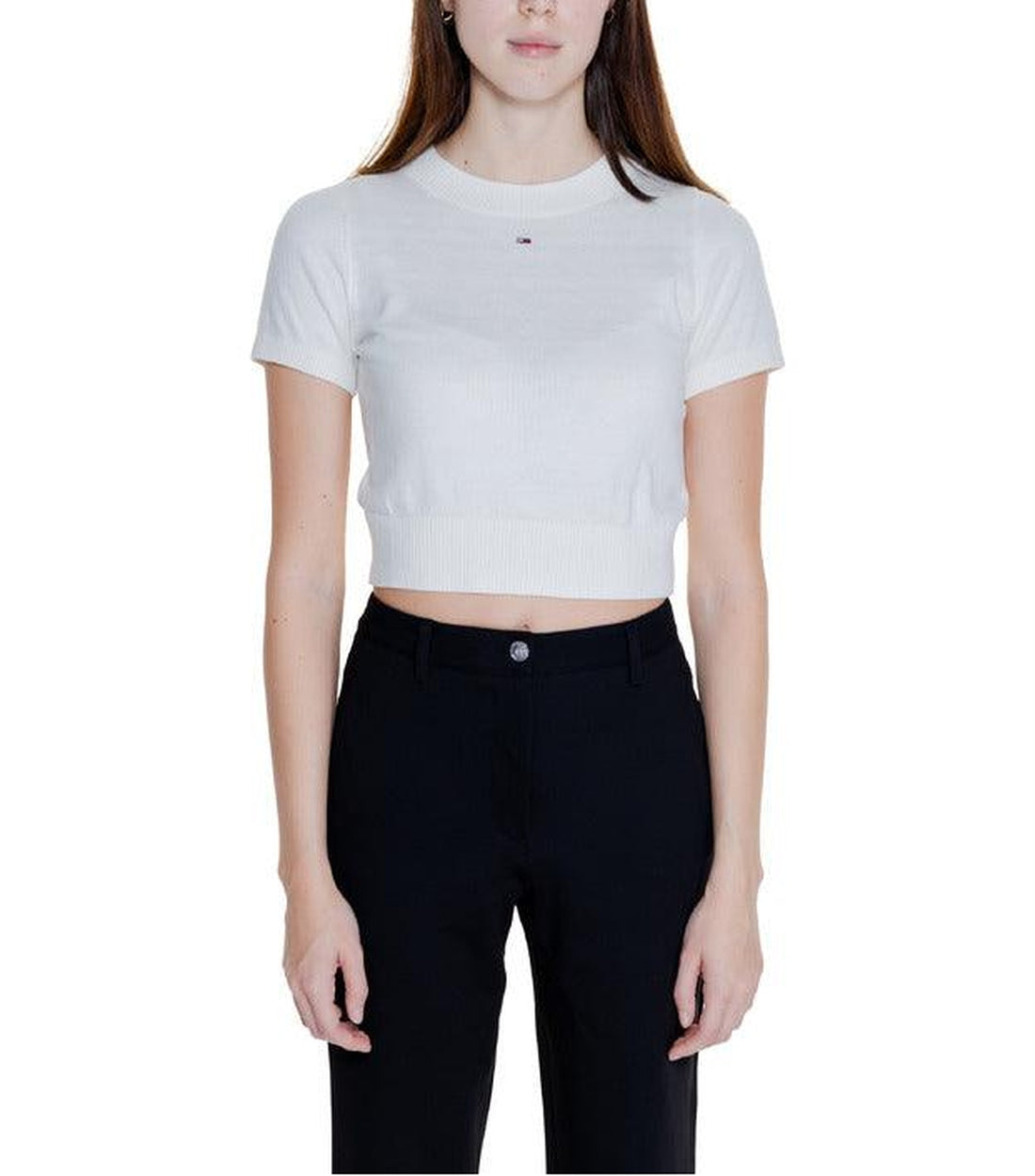 Tommy Hilfiger Jeans Wit Crop T-shirt Dames