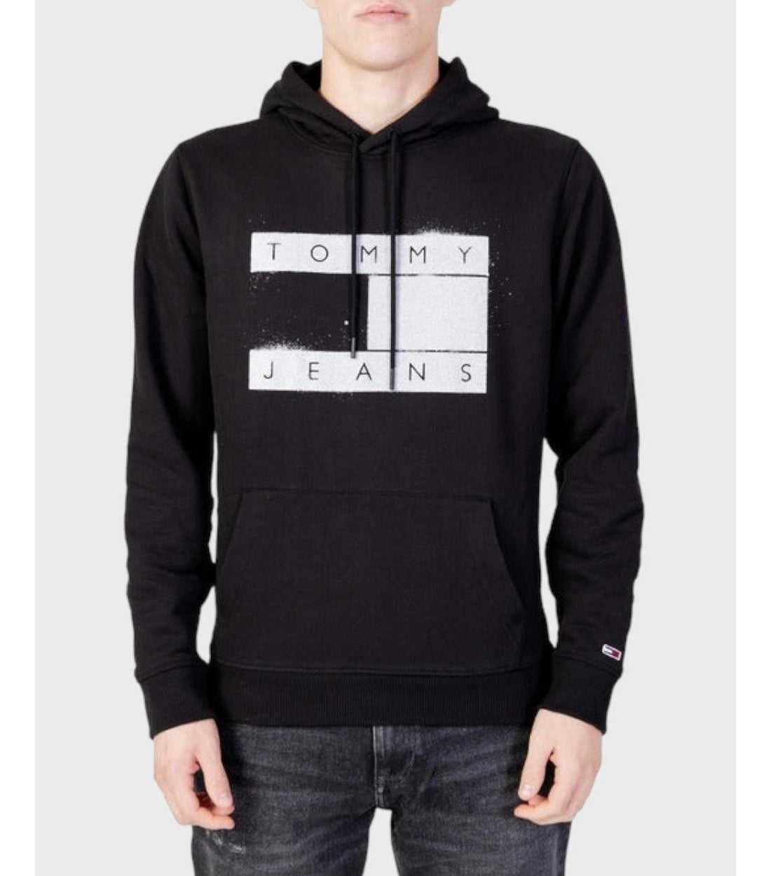 Tommy Hilfiger Zwart Flag Spray Hoodie