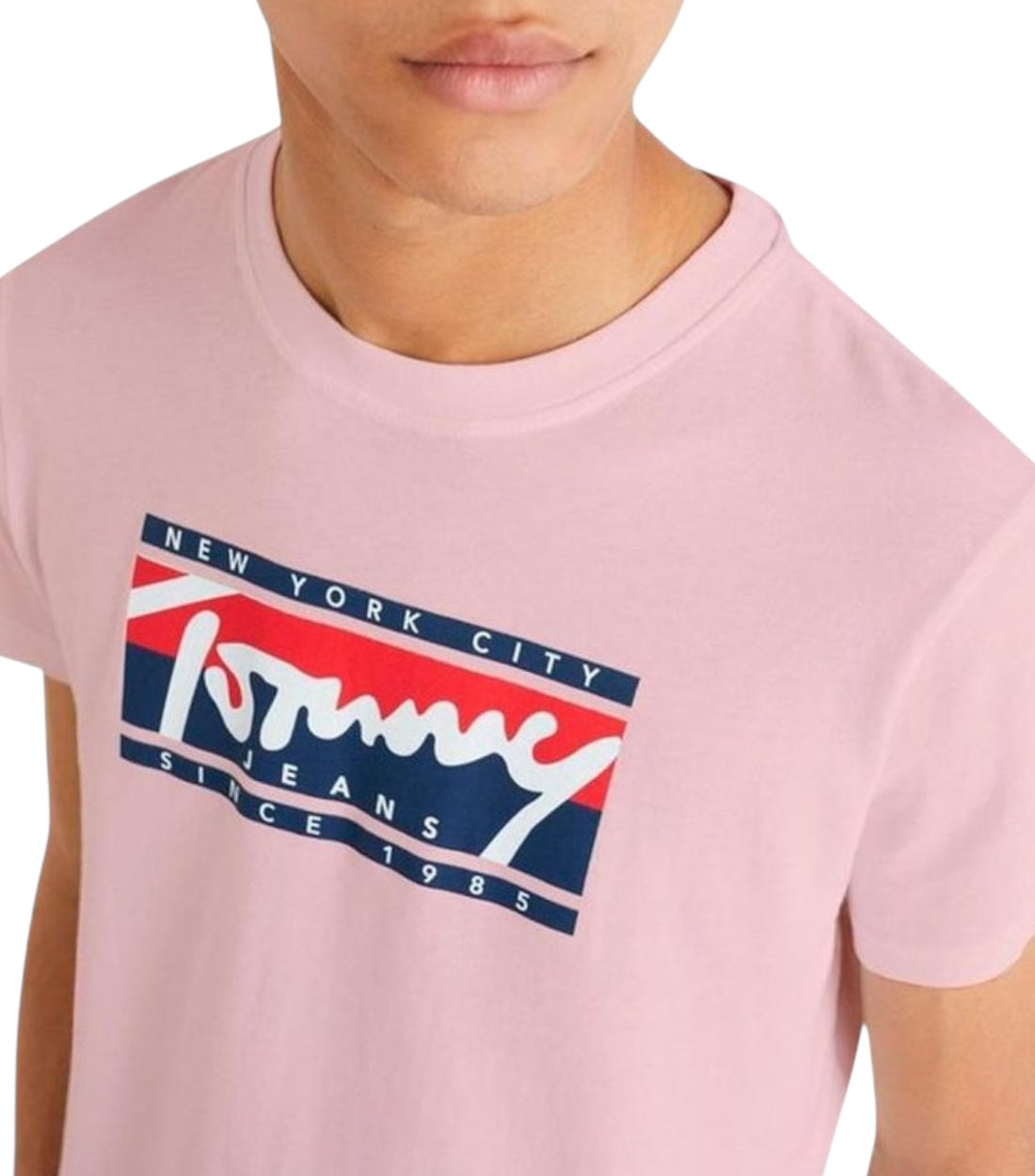 Tommy Hilfiger Jeans Roze Slim Fit T-shirt