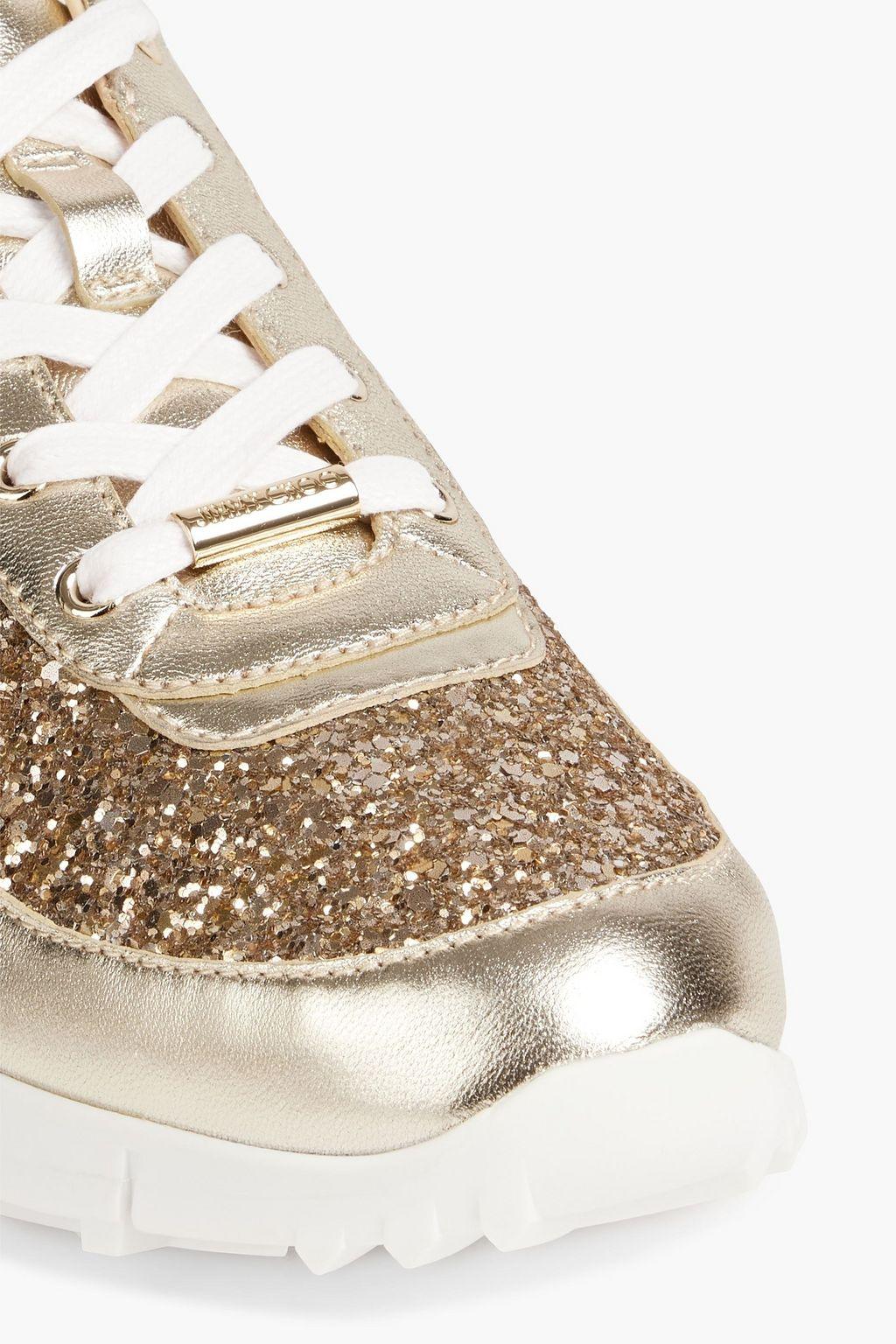 Jimmy Choo Goud Leren Sneakers