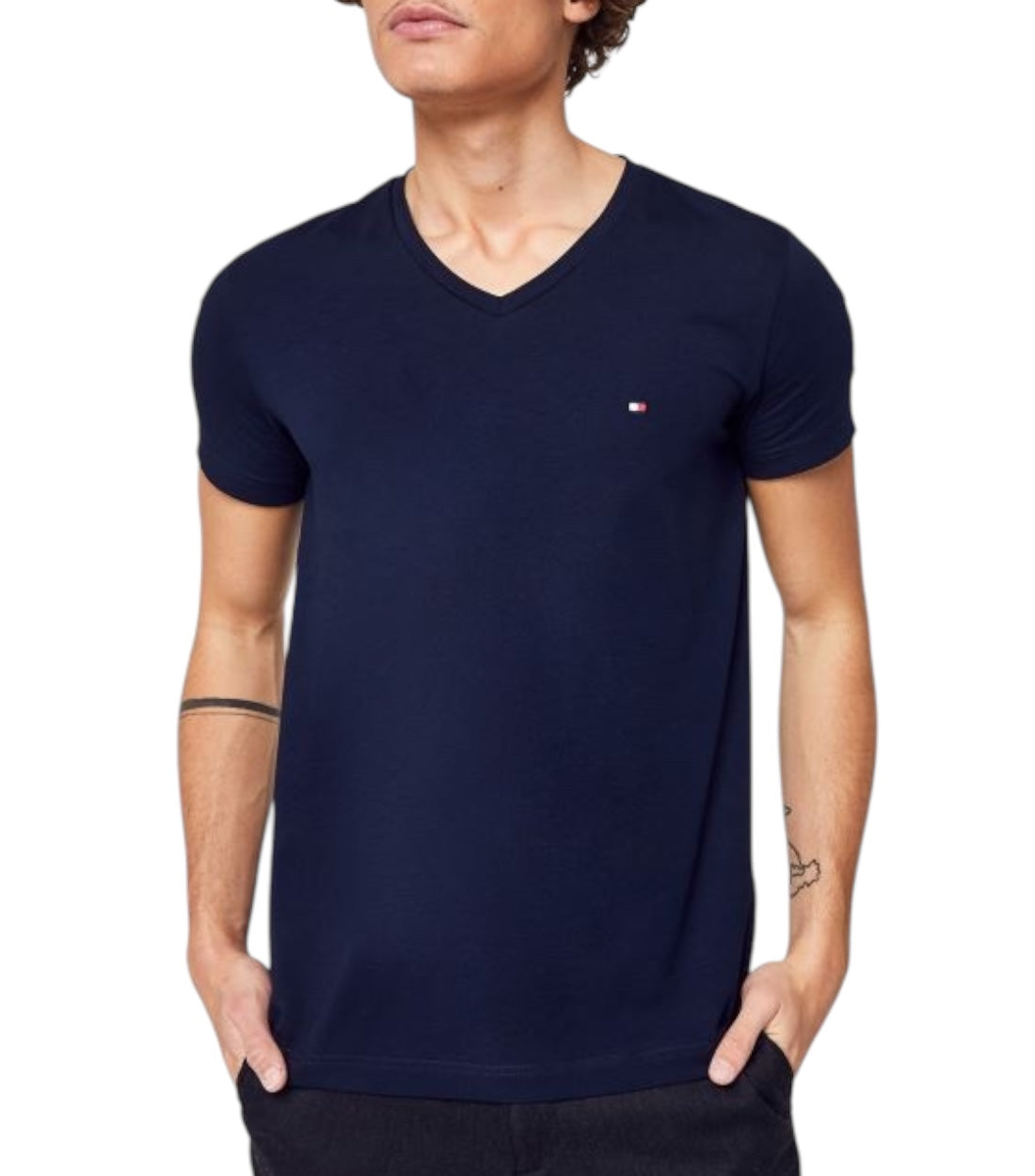 Tommy Hilfiger Jeans Blauw V-hals T-shirt