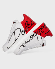 Dolce & Gabbana | Wit-rode leren sneakers