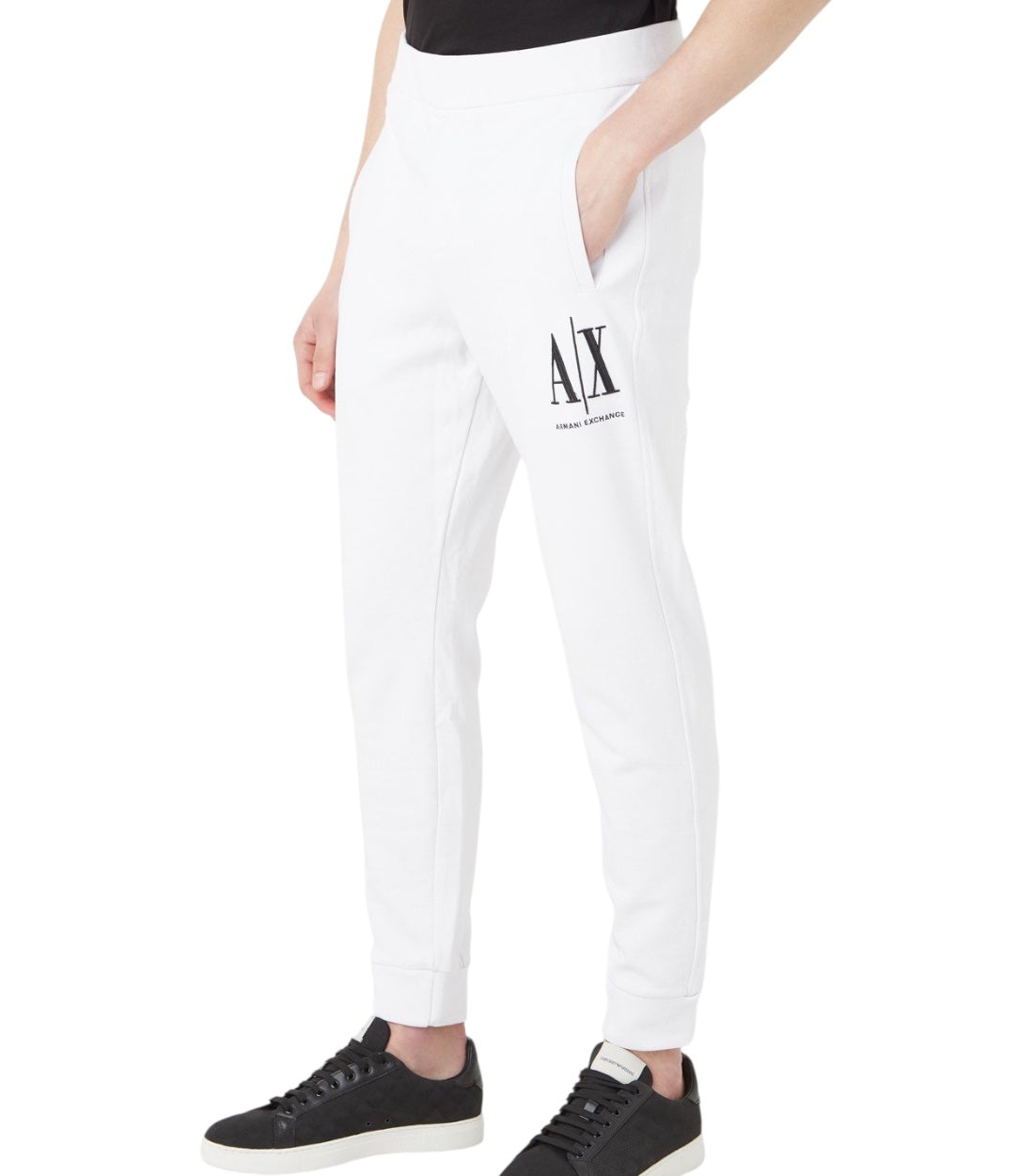 Armani Exchange Wit Slim Fit Cropped Joggingbroek Met Logo