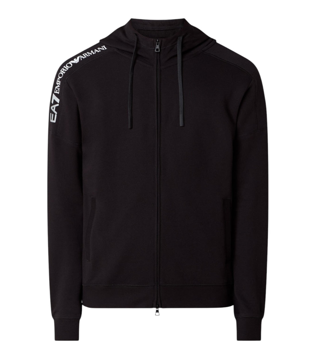 Ea7 Zwart Logo Series Zipped Hoodie