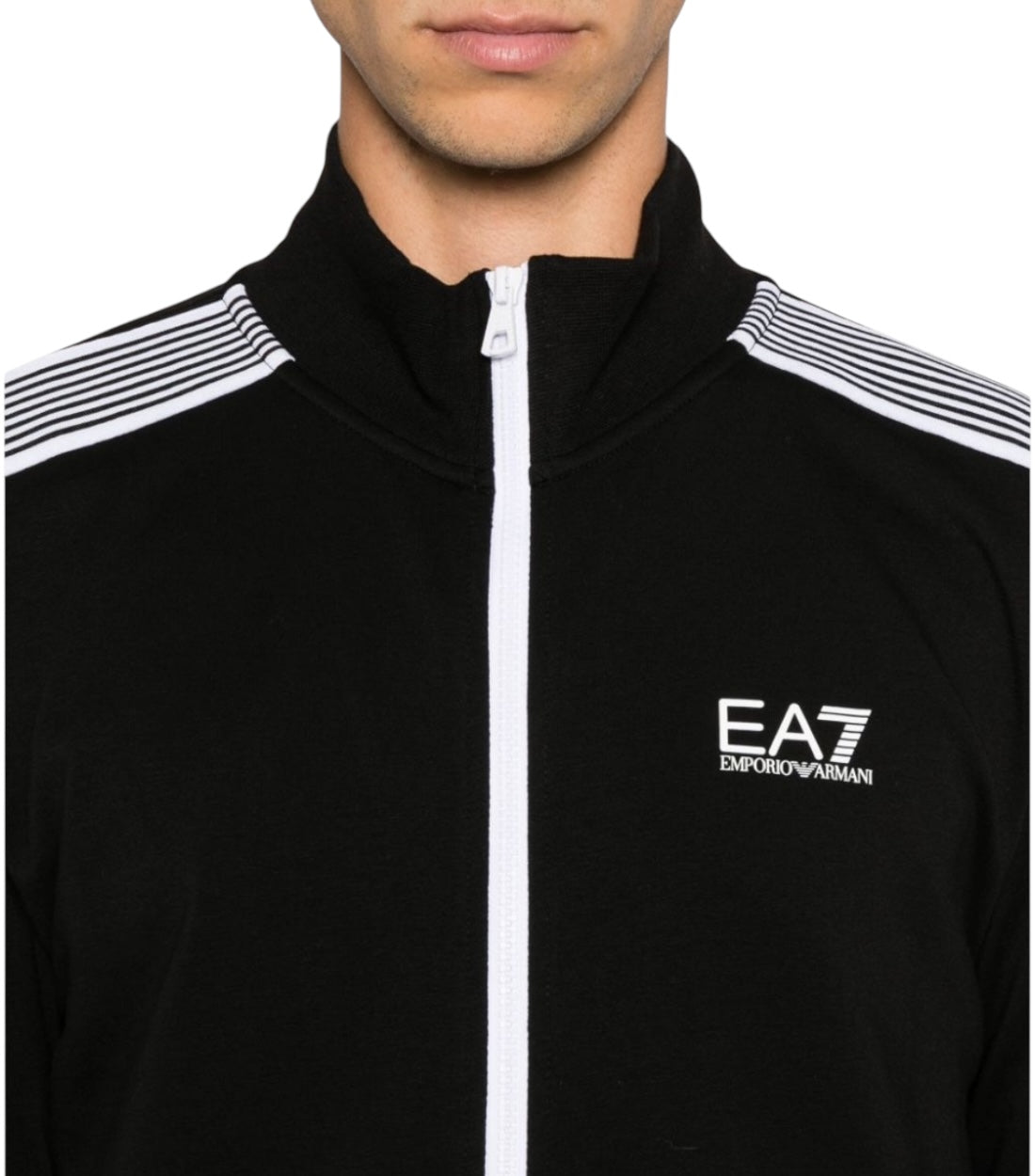 Ea7 Zwart Jersey-texture Trainingspak