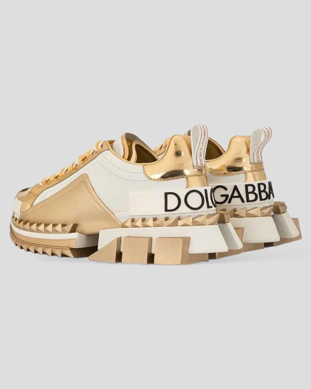 Dolce & Gabbana Goud "Super Queen" leren schoenen