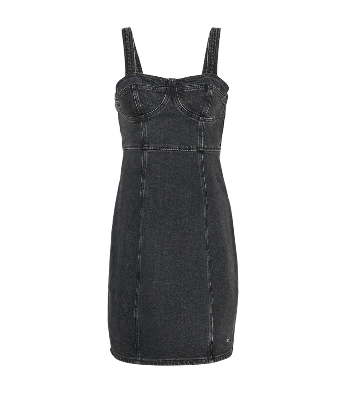 Tommy Hilfiger Jeans Bustier Zwart Denim Jurk