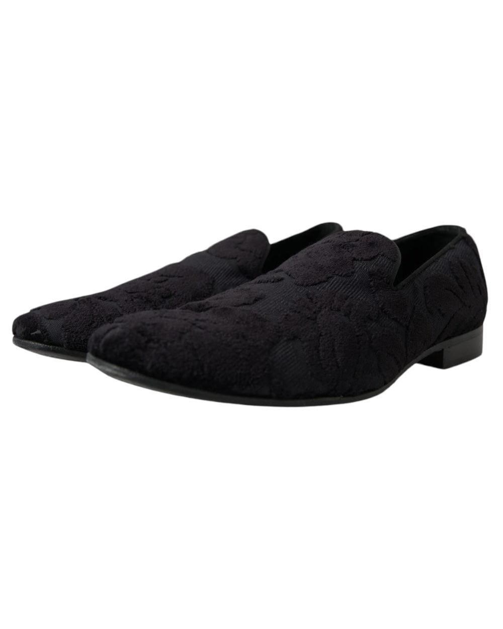 Dolce & Gabbana Zwart Brocade Loafers