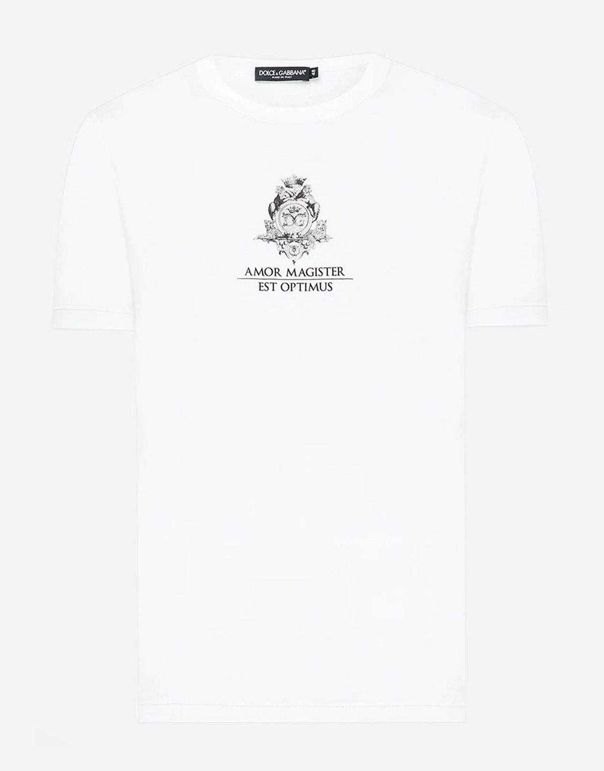 Dolce & Gabbana Witte "Amor Magister" T-shirt