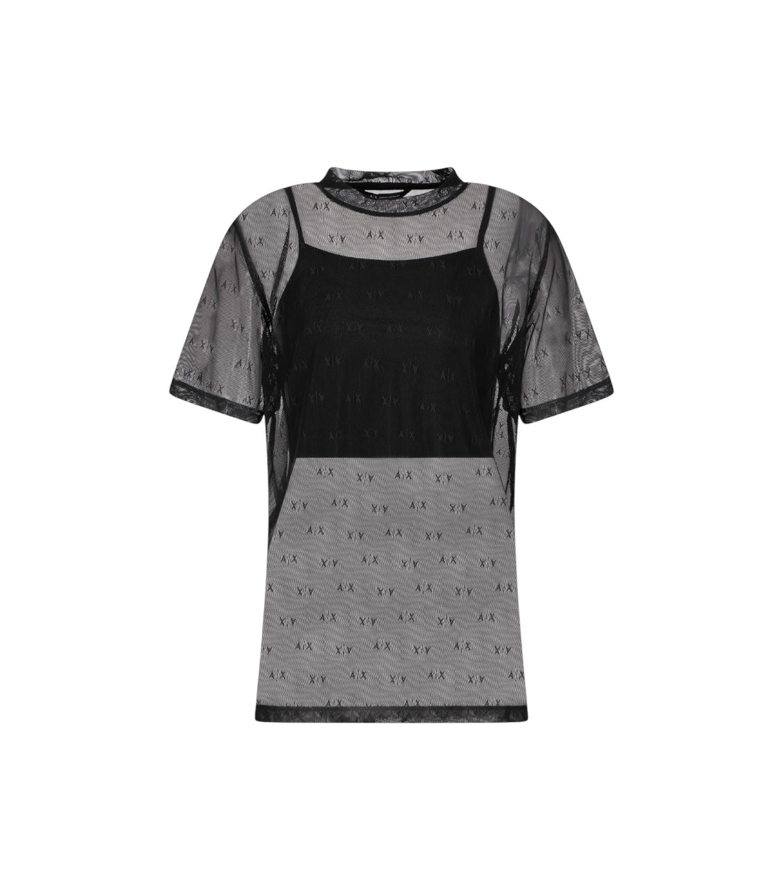 Armani Exchange Zwarte Mesh T-shirt