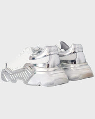 Dolce & Gabbana | Wit / Zilver Kalfsleren Sneakers