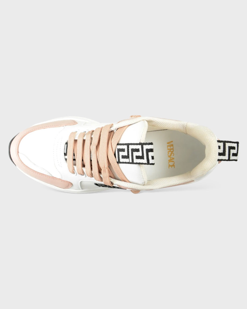 Versace Kalfsleer Sneakers Wit/Lichtroze