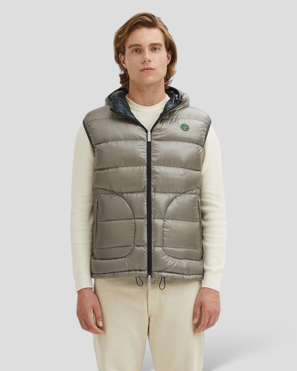 Centogrammi | Gray/green reversible body warmer men