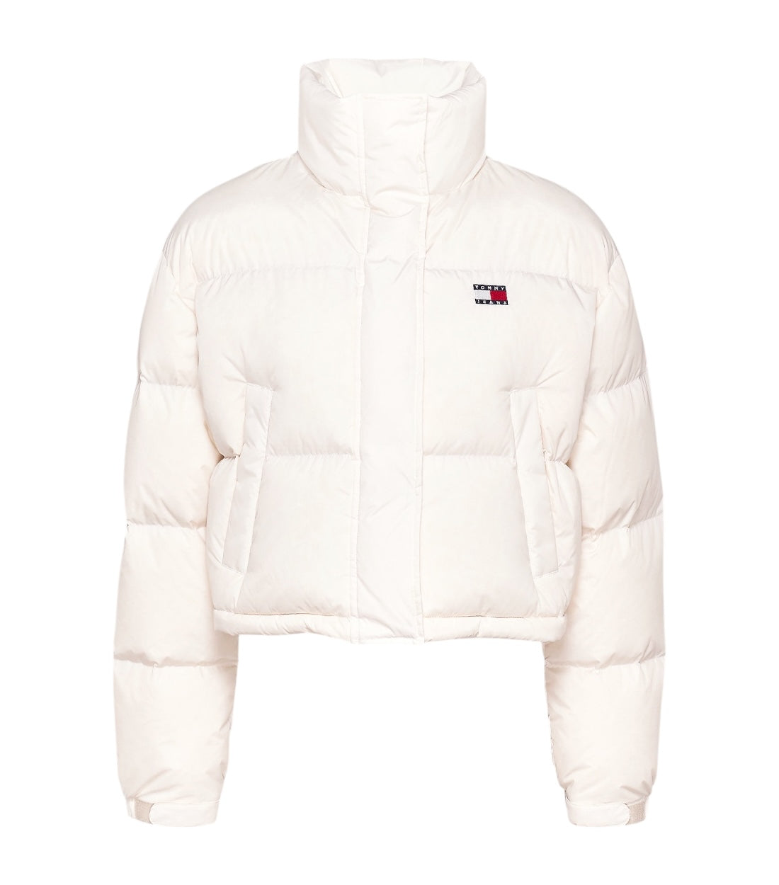 Tommy Hilfiger Wit Alaska Pufferjack Met Logo Op De Achterkant