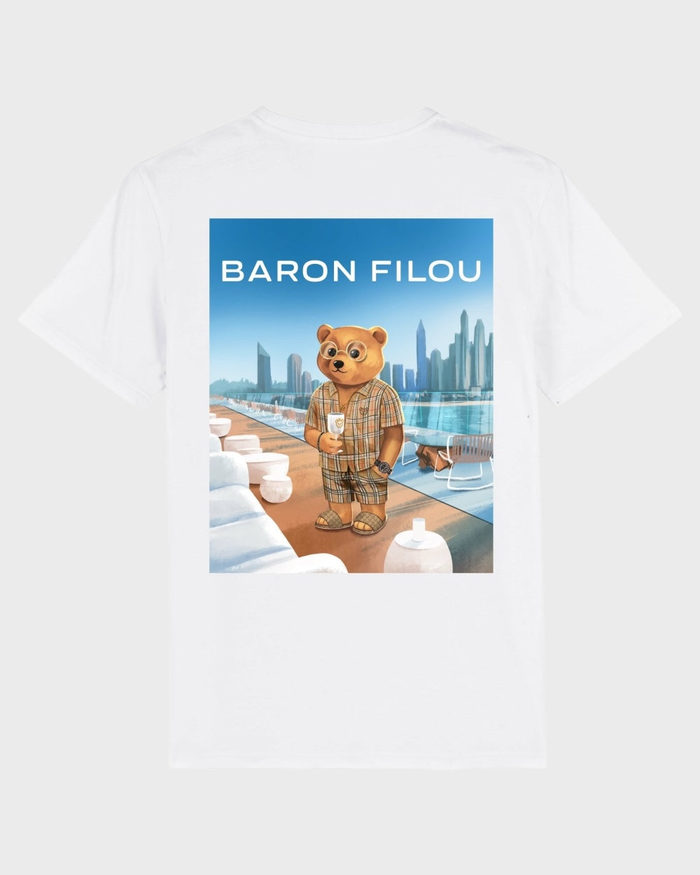 Baron Filou Back Print Wit T-shirt Unisex LVI