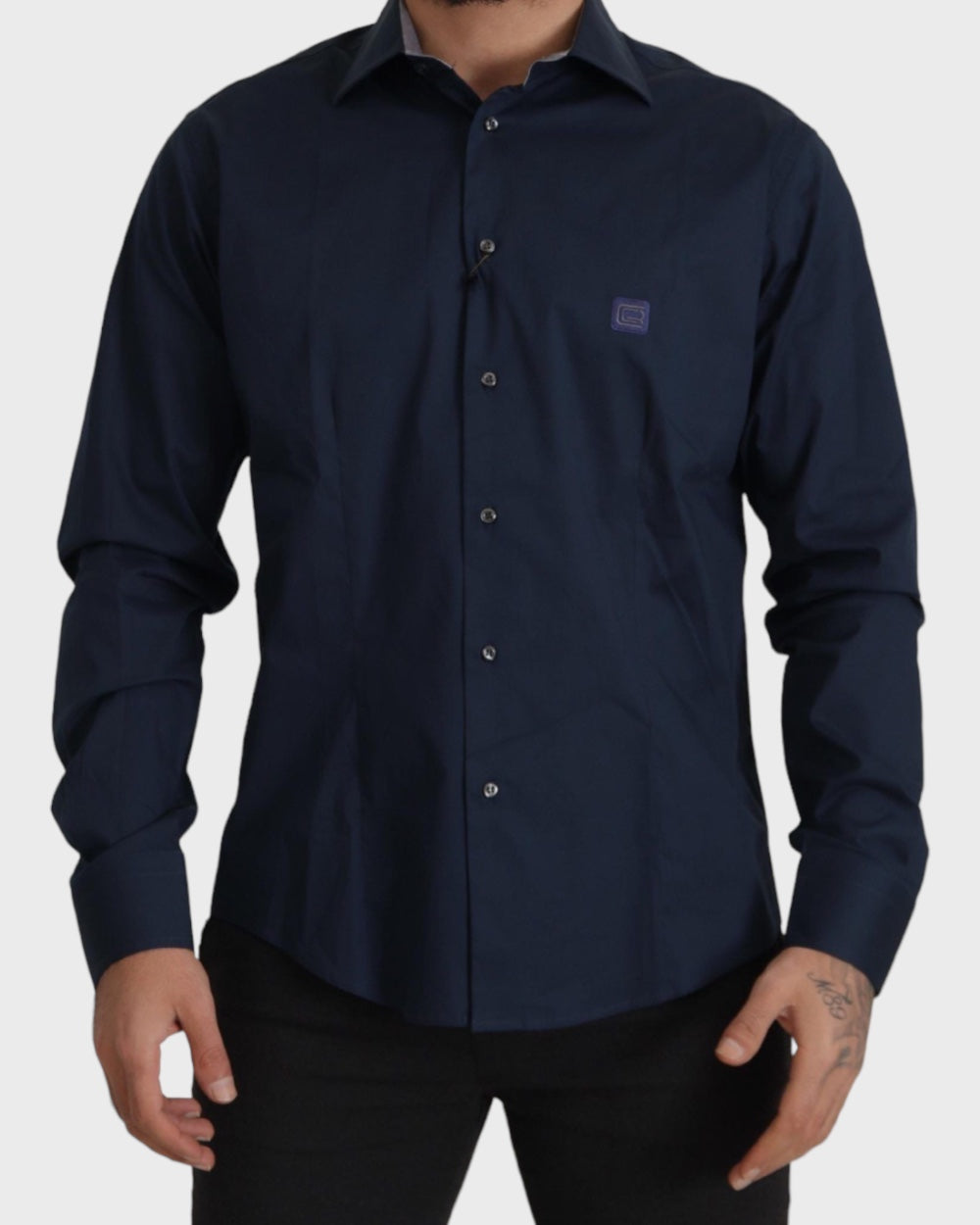 Roberto Cavalli | Katoen Formeel Shirt Navyblauw