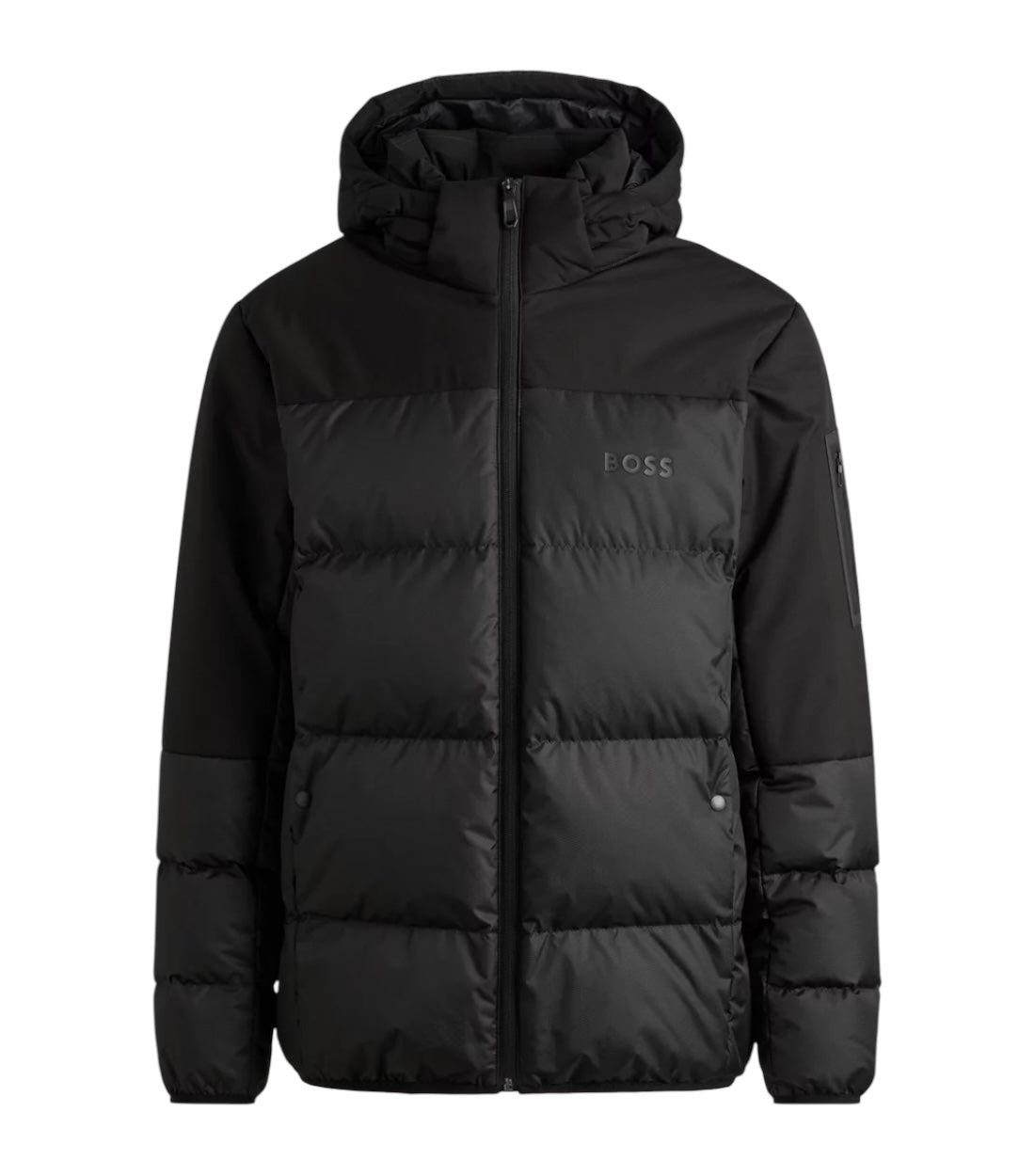 Hugo Boss Zwart Polyester Puffer Jas