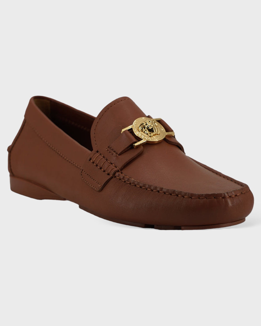 Versace Kalfsleren Loafers Bruin