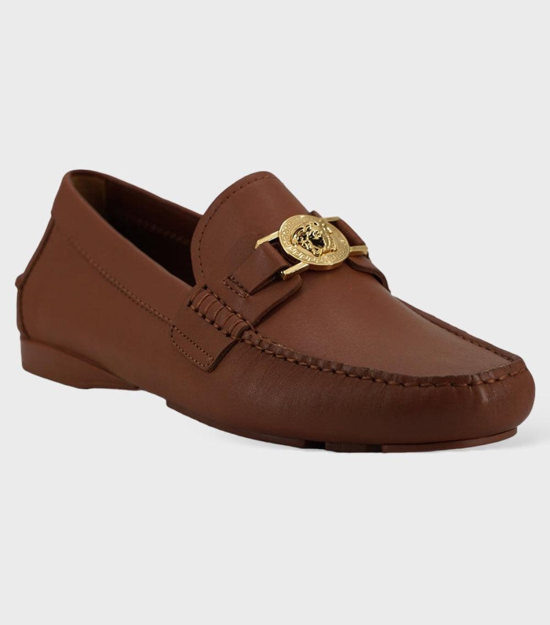 Versace Kalfsleren Loafers Bruin