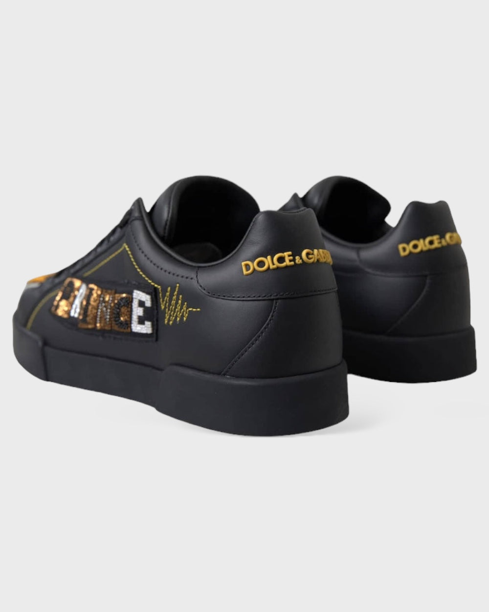 Dolce & Gabbana Zwart Leren "Prins" Sneakers