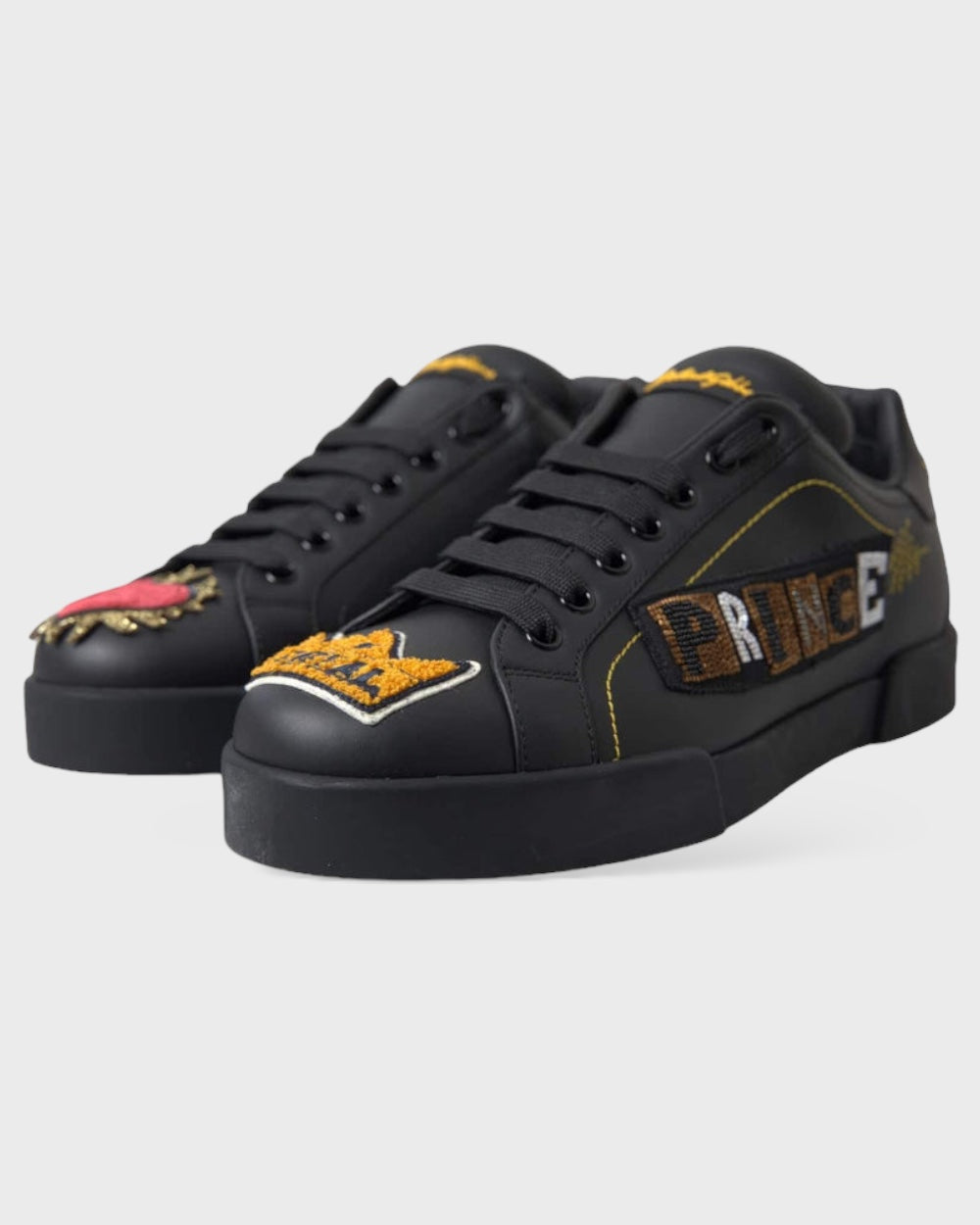 Dolce & Gabbana Zwart Leren "Prins" Sneakers