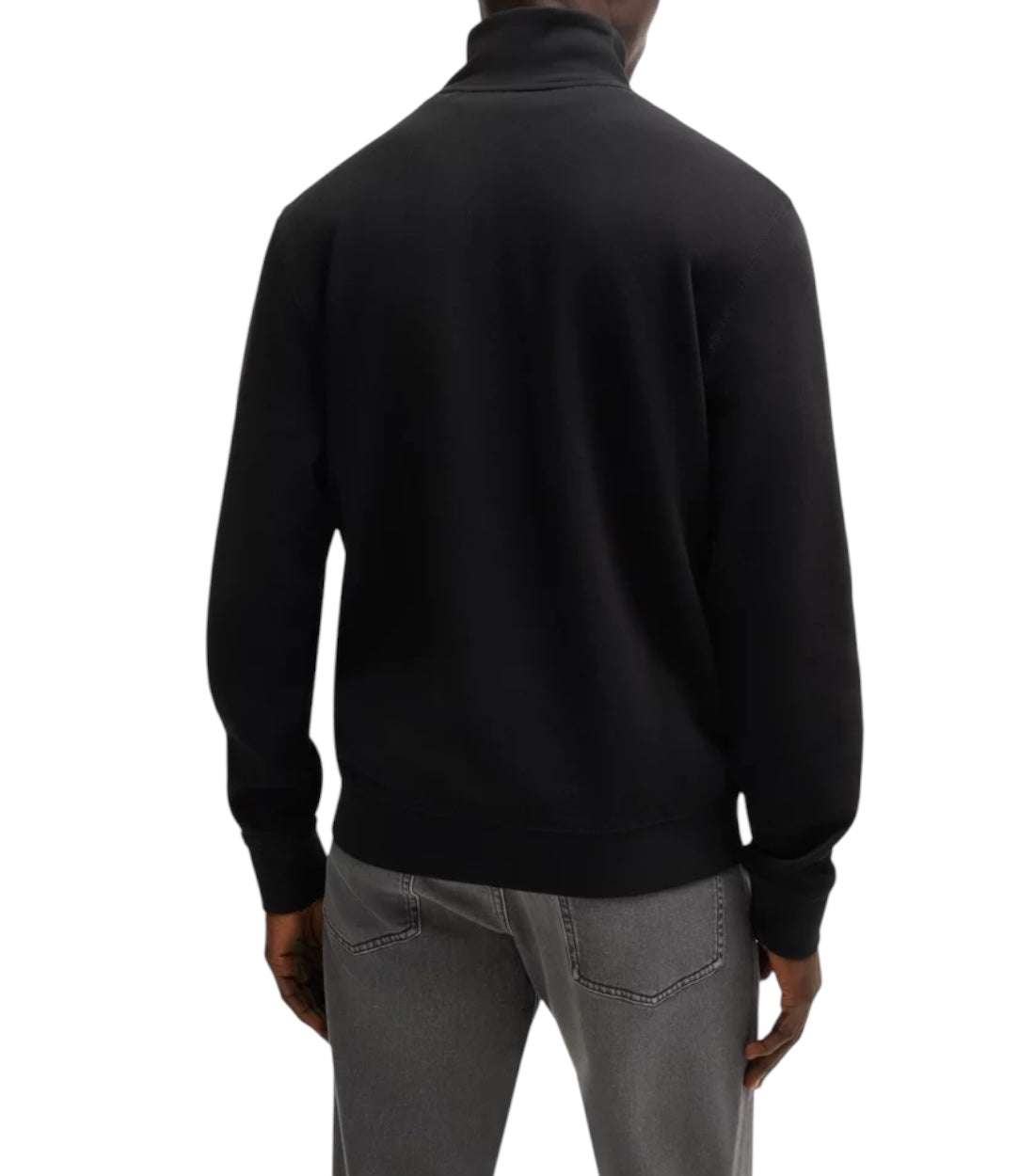 Hugo Boss Zwart Katoenen Half Zip Trui