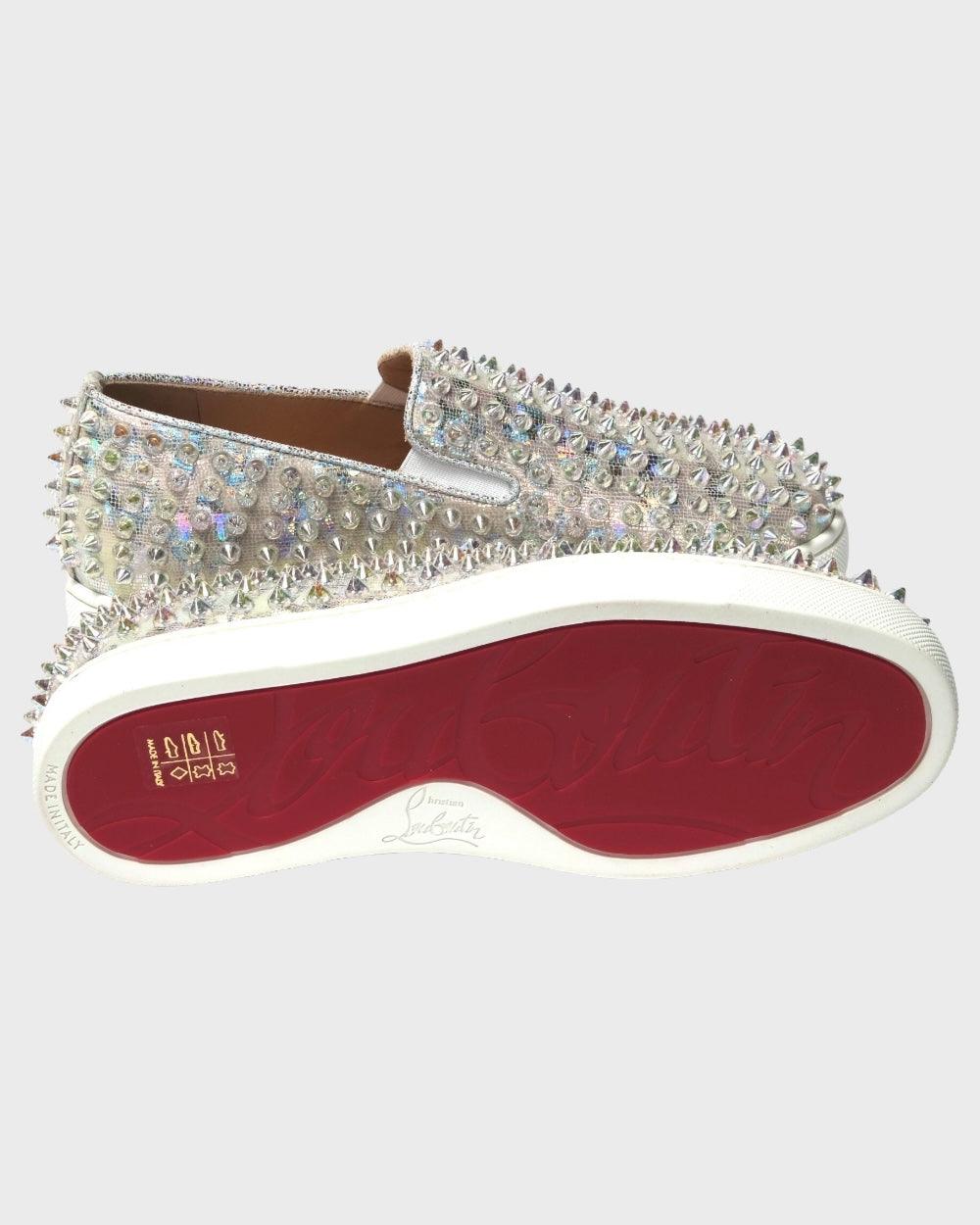 Christian Louboutin Wit Roller Boat Dames Sneakers Met Studs