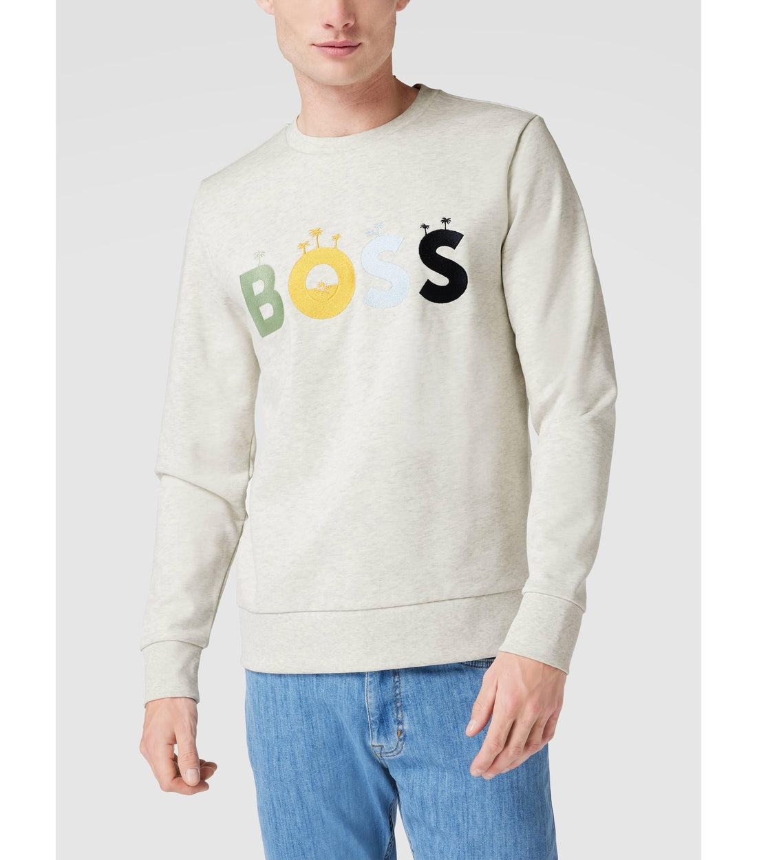 Hugo Boss Logopatch Grijs Trui