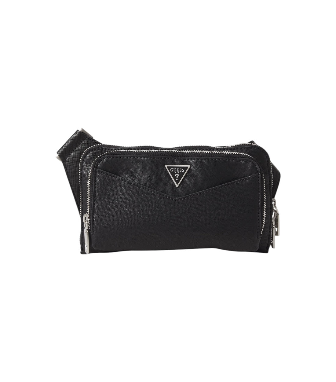 Guess Negro Siena Flat Bumbag Zip alrededor de la bolsa de hombro