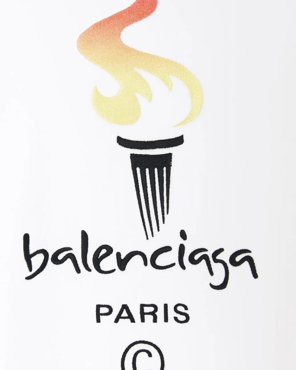 Balenciaga Paris Olympic Flame Print Wit Oversized Hoodie