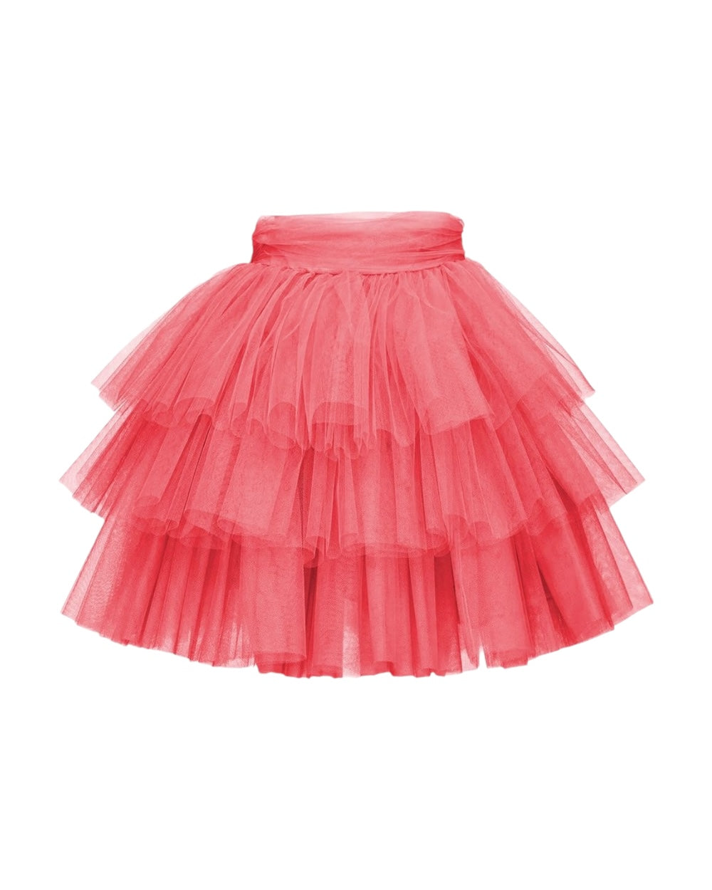 PINKO Roze Nylon Minirok met Volumineuze Tule Lagen