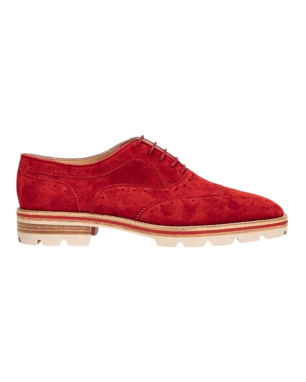 Christian Louboutin Rood Suede Veterschoenen