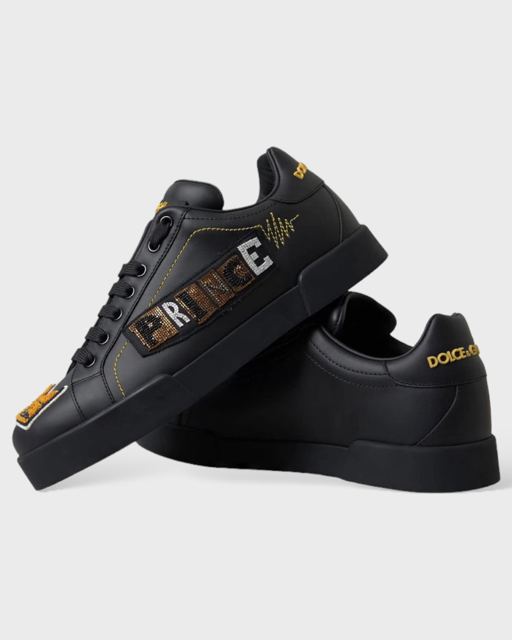 Dolce & Gabbana Zwart Leren "Prins" Sneakers