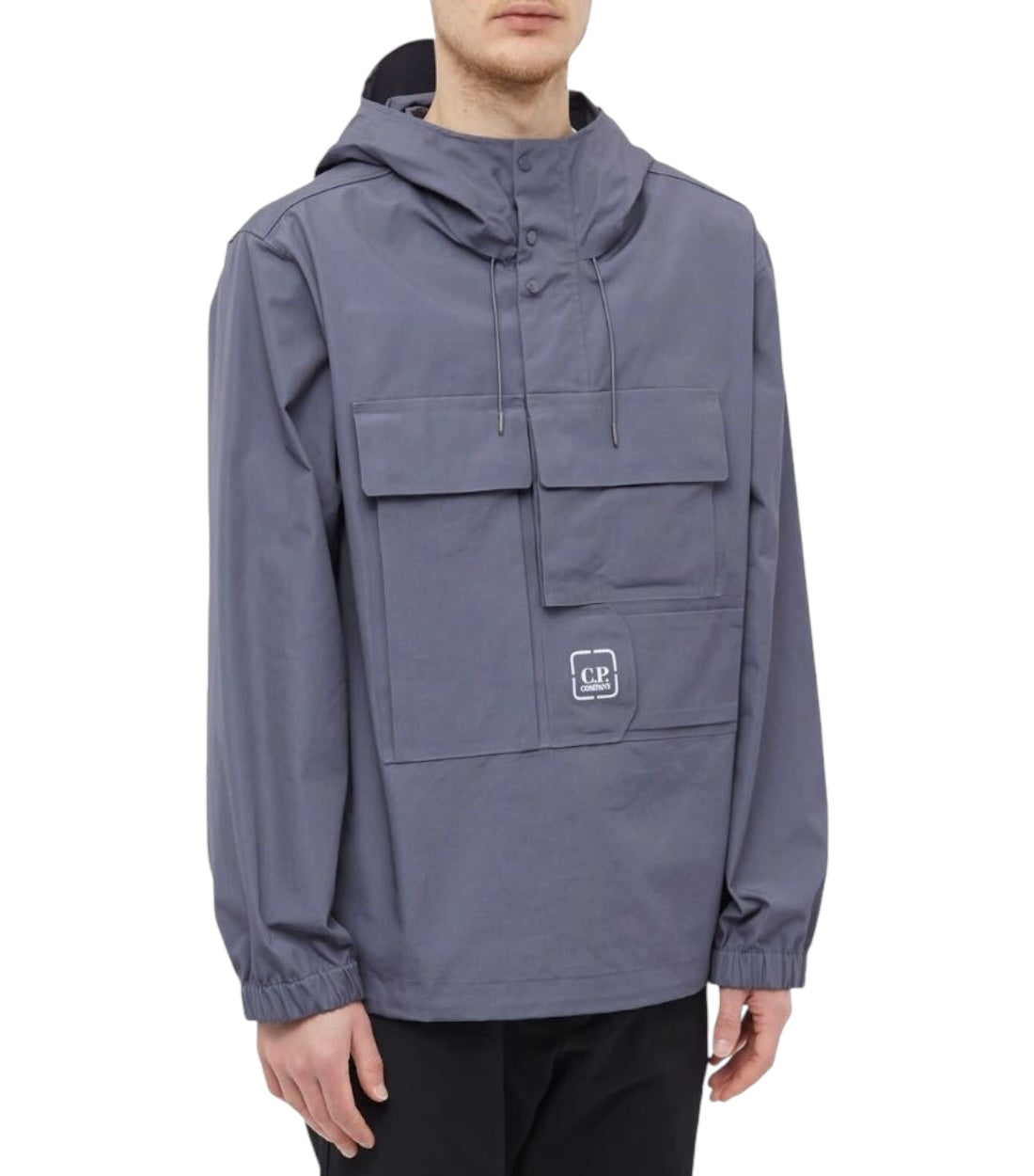 C.P. Company Metropolis Tech Patch Pop Over Anorak in Ombre Blue