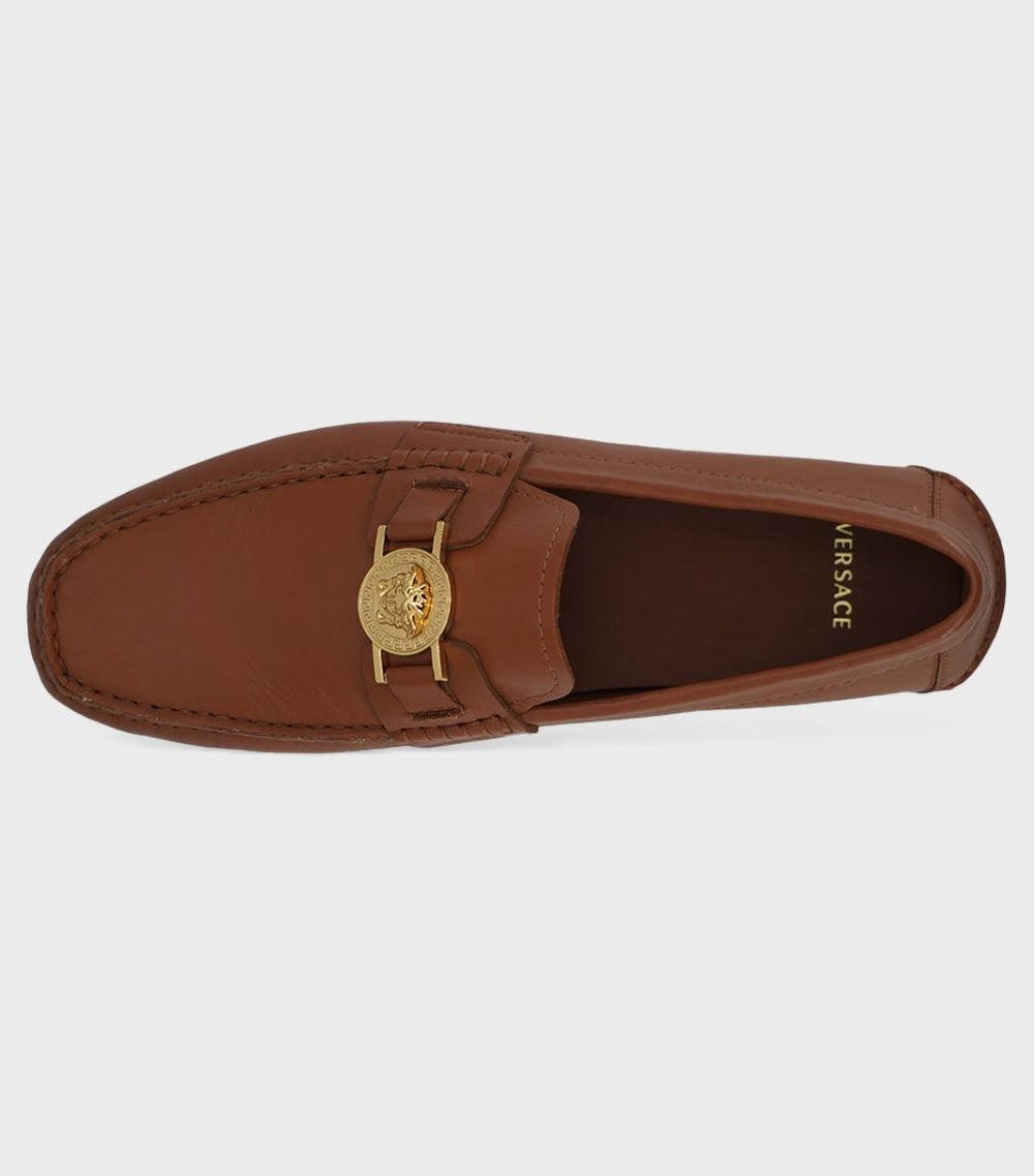 Versace Kalfsleren Loafers Bruin