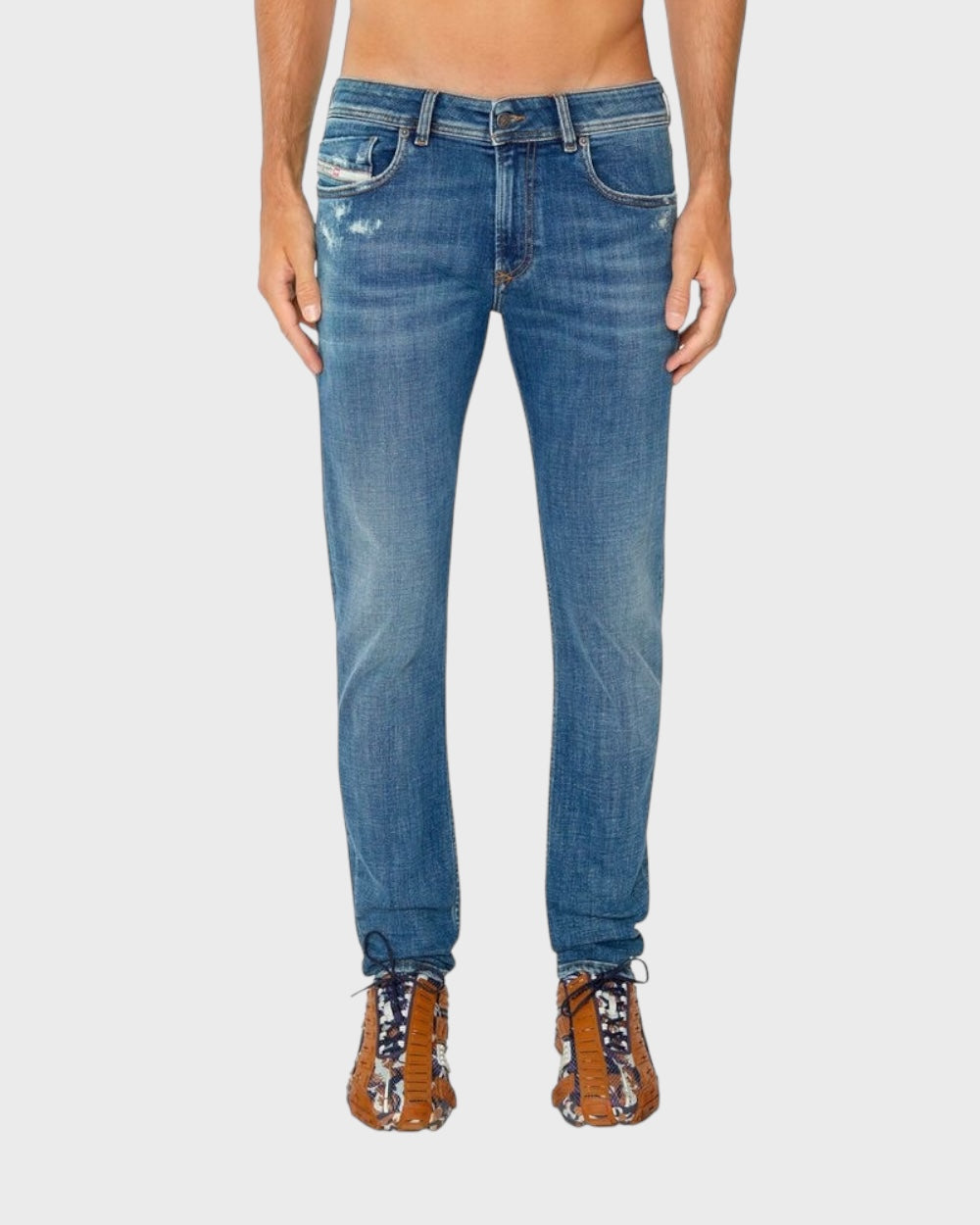 Diesel Blauw Punkrock-geïnspireerde Skinny Jeans