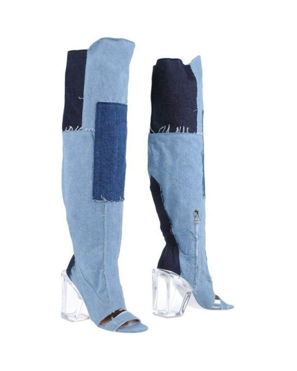 Off-White Chic Vintage Denim Laarzen