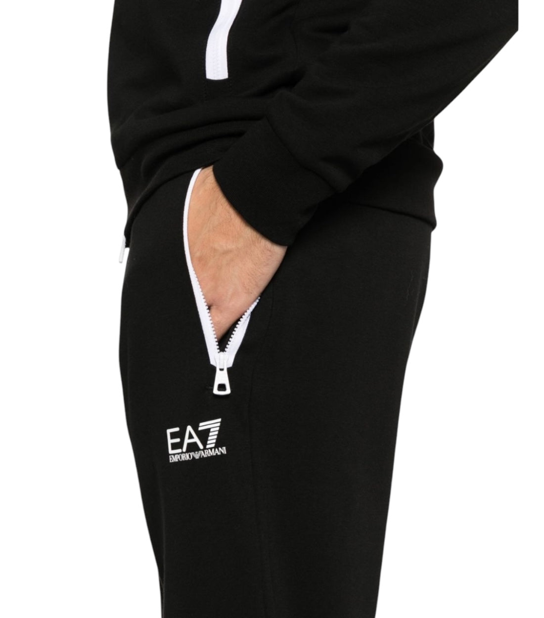 Ea7 Zwart Jersey-texture Trainingspak