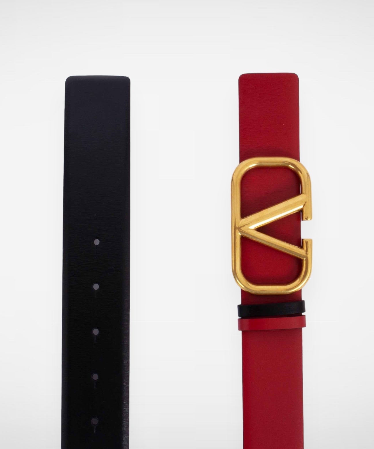 Valentino Cintura Reversible Riem Zwart/Rood