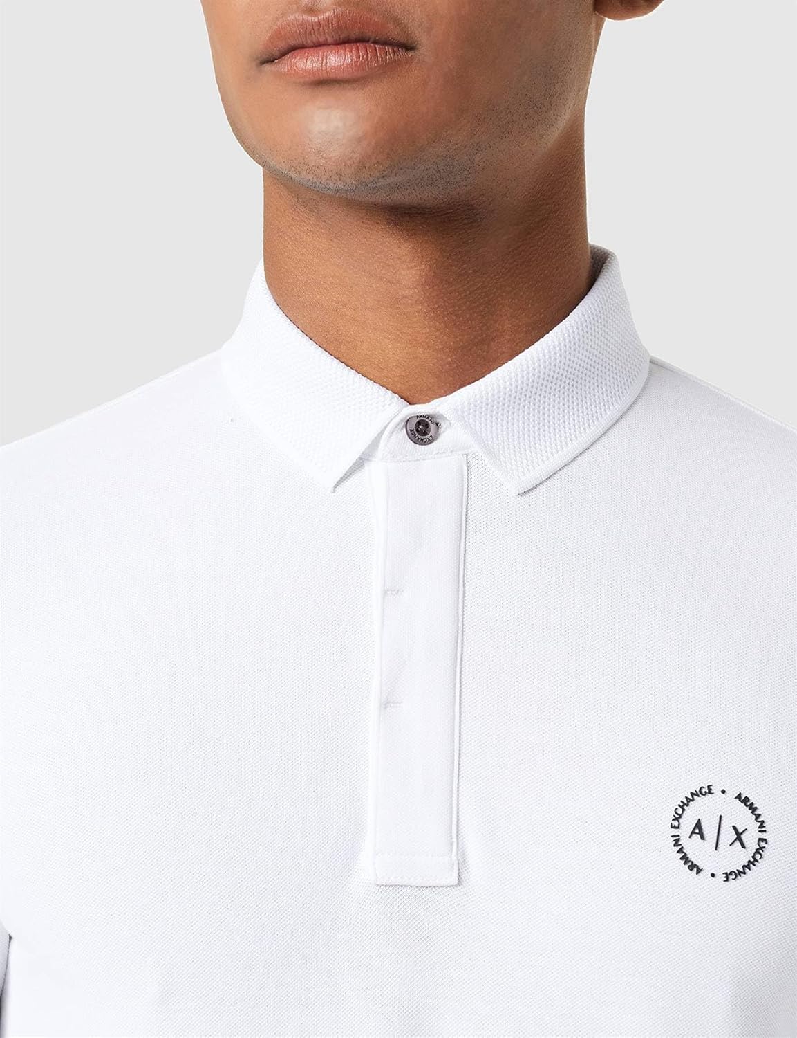 Armani Exchange Wit Polo Top Met Lange Mouwen