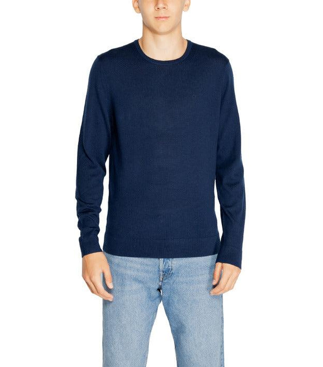 Calvin Klein Merino Crewneck Trui In Blauw