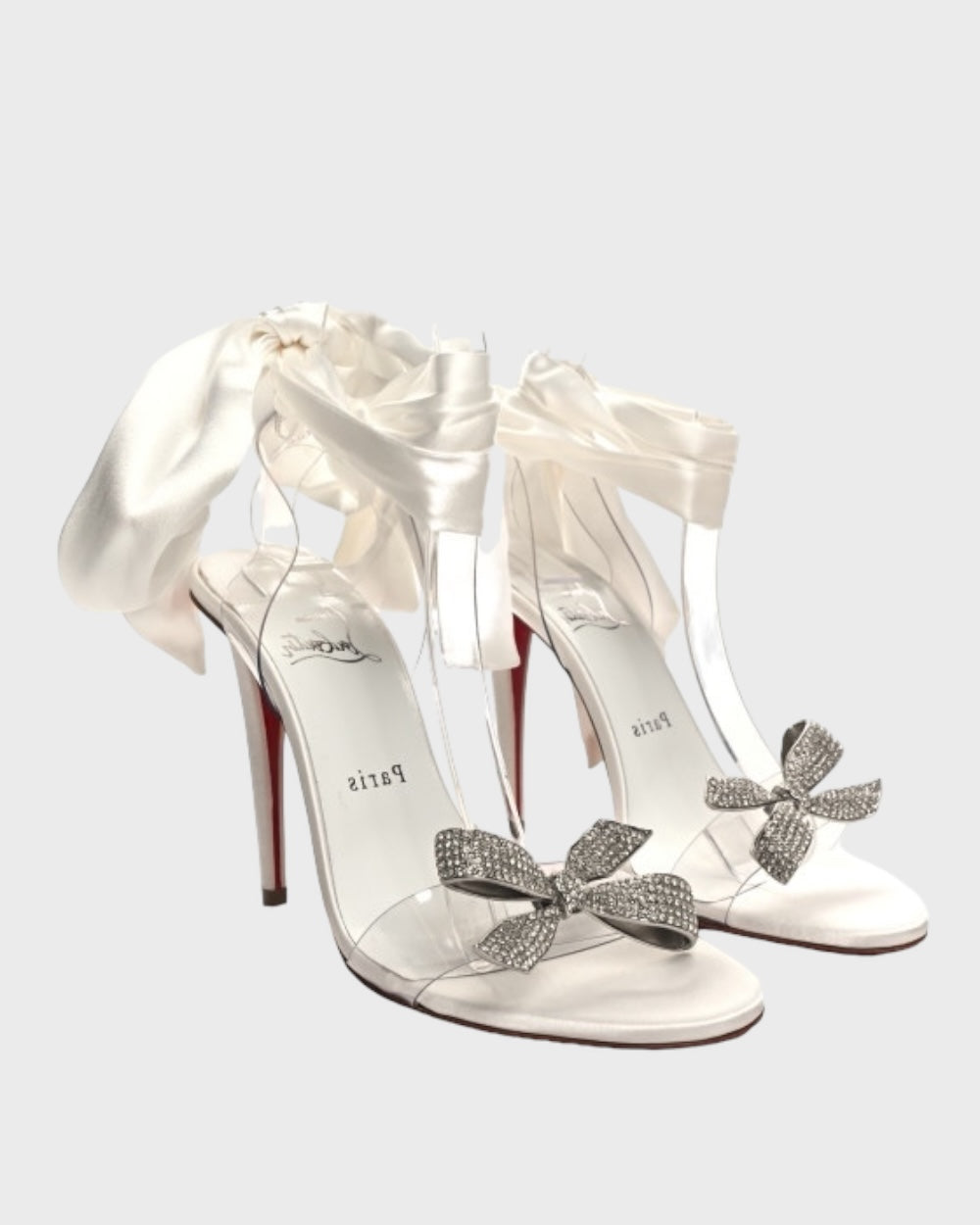 Christian Louboutin Astrinodo 100 Ivory Crystal Hoge Hakken