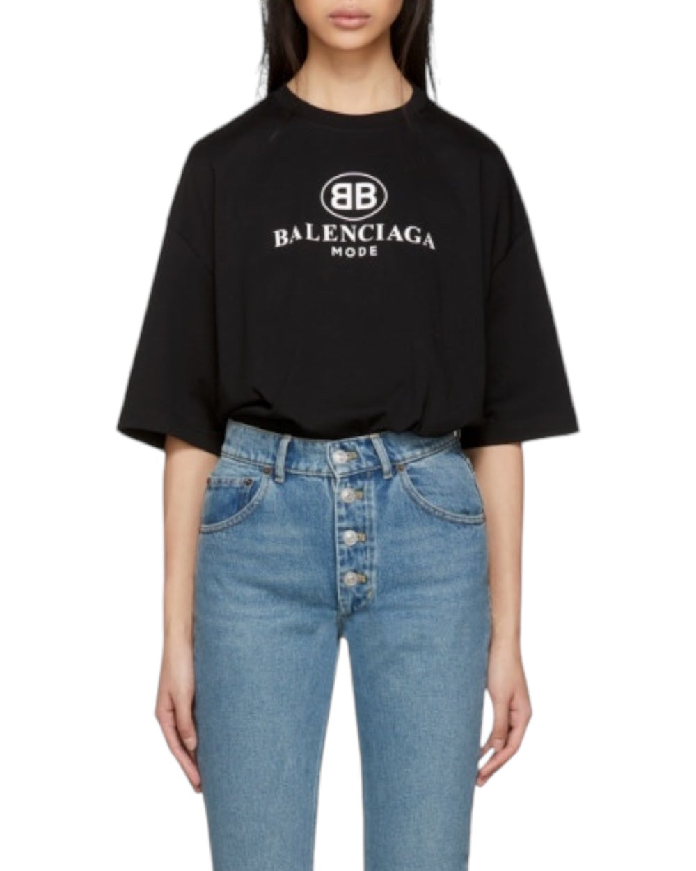 Balenciaga Zwart BB Logo Oversized T-shirt