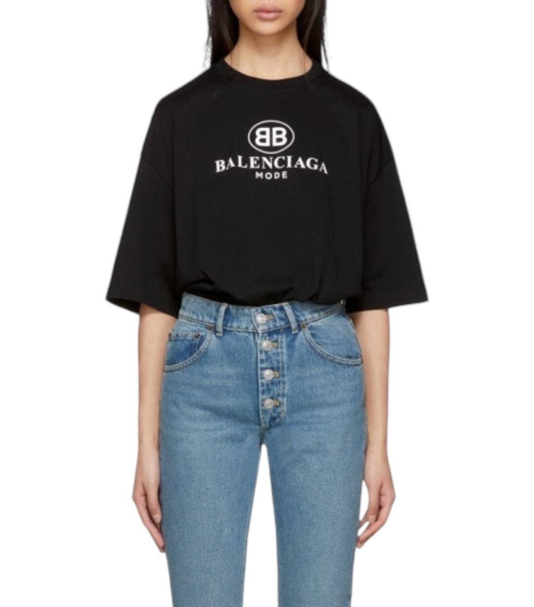 Balenciaga Zwart BB Logo Oversized T-shirt