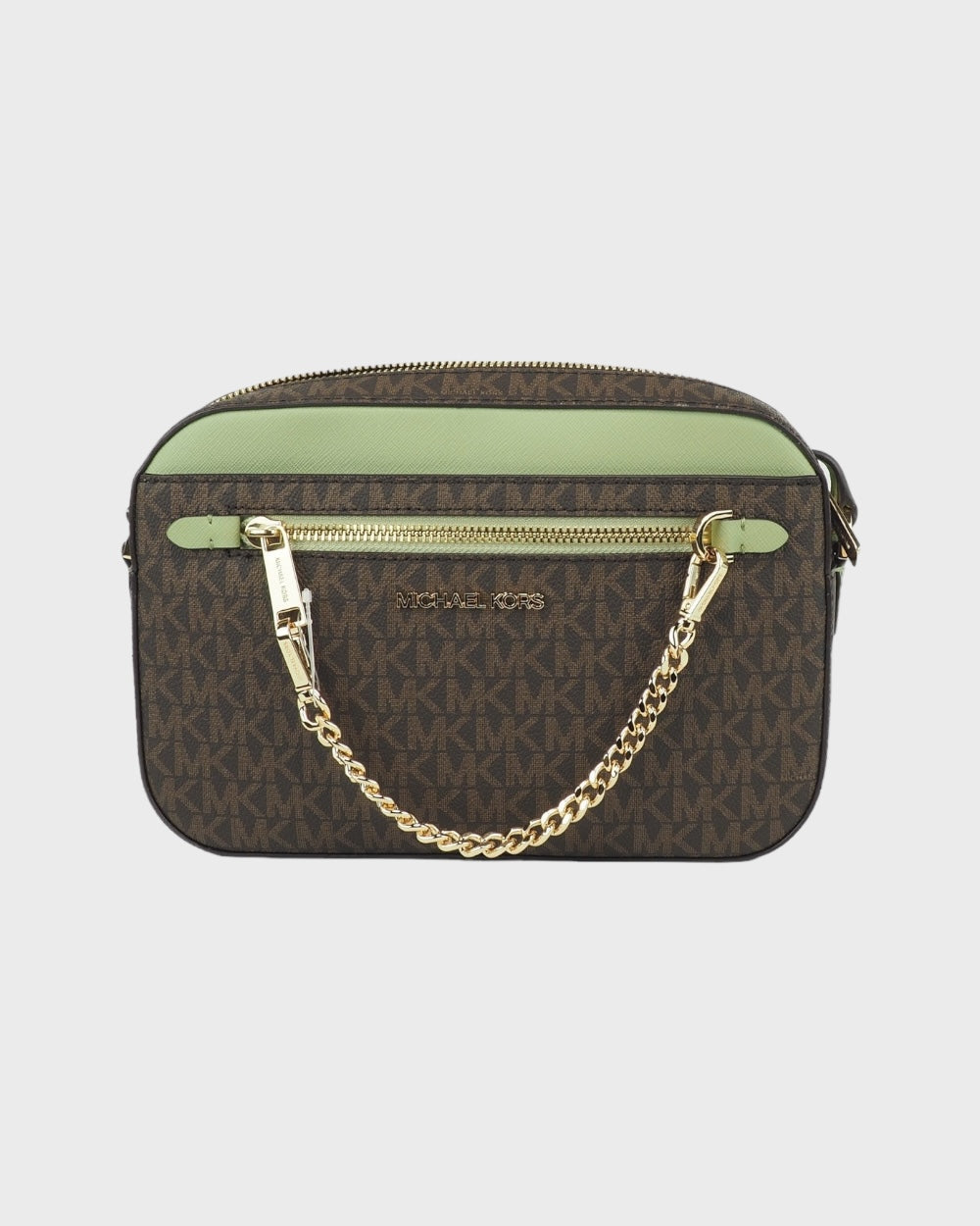 Michael Kors Jet Set Bruin / Groen Crossbody Tas