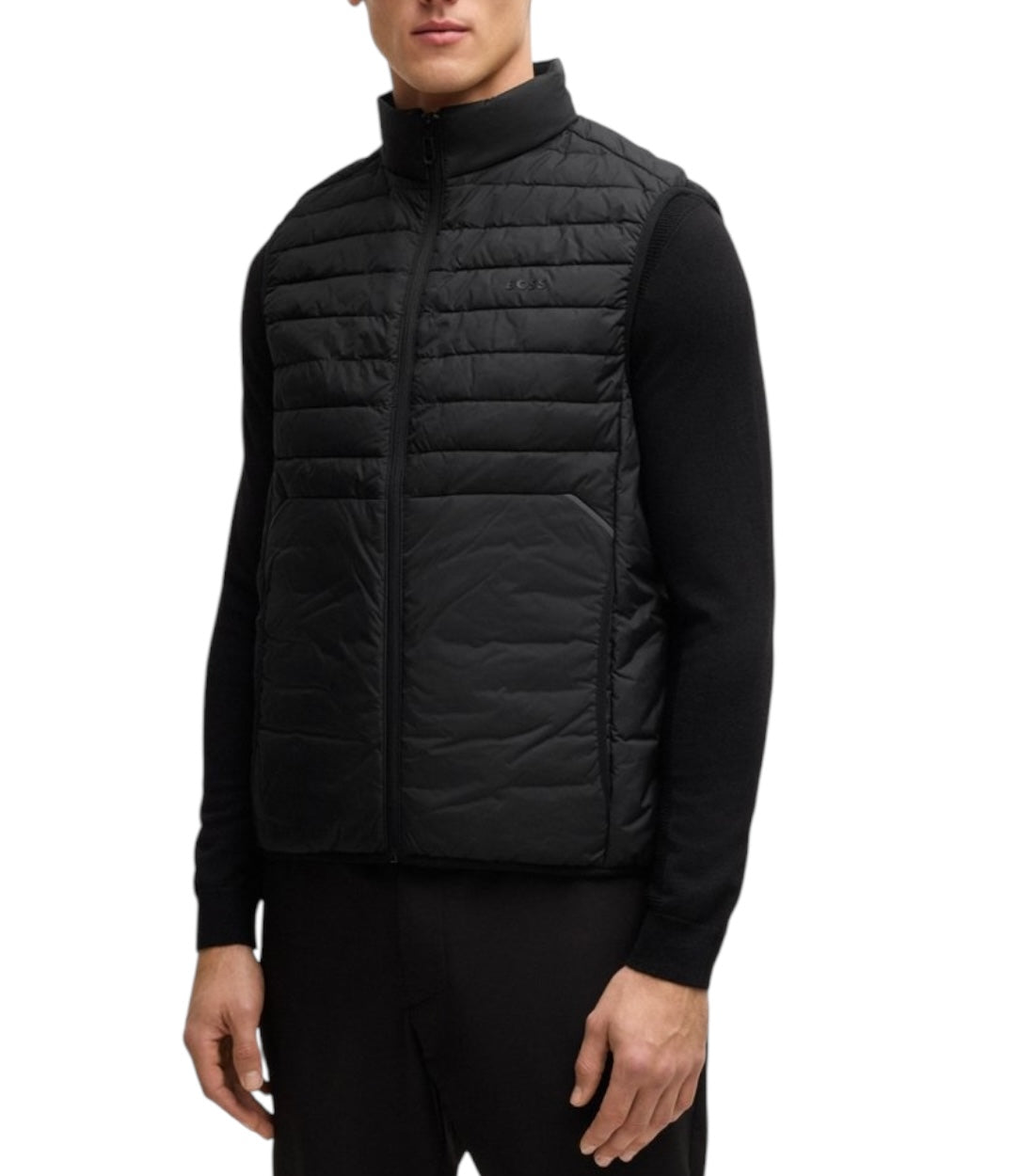 Boss Zwart Waterafstotende Bodywarmer Met Logo