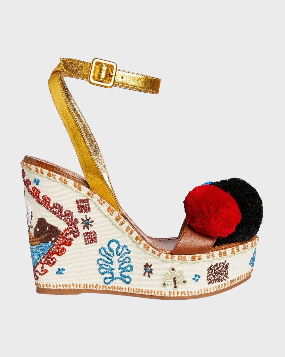 Christian Louboutin Cycladissimo 120 High Heel Wedge Meerkleurig