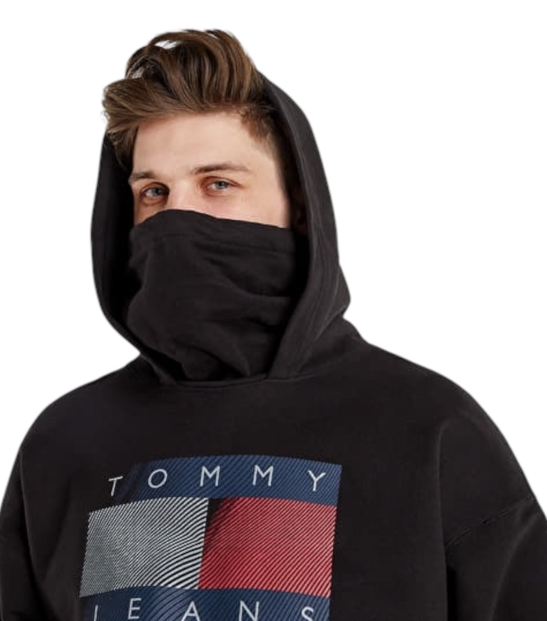 Tommy Hilfiger Jeans Zwart Reflective Flag Hoodie