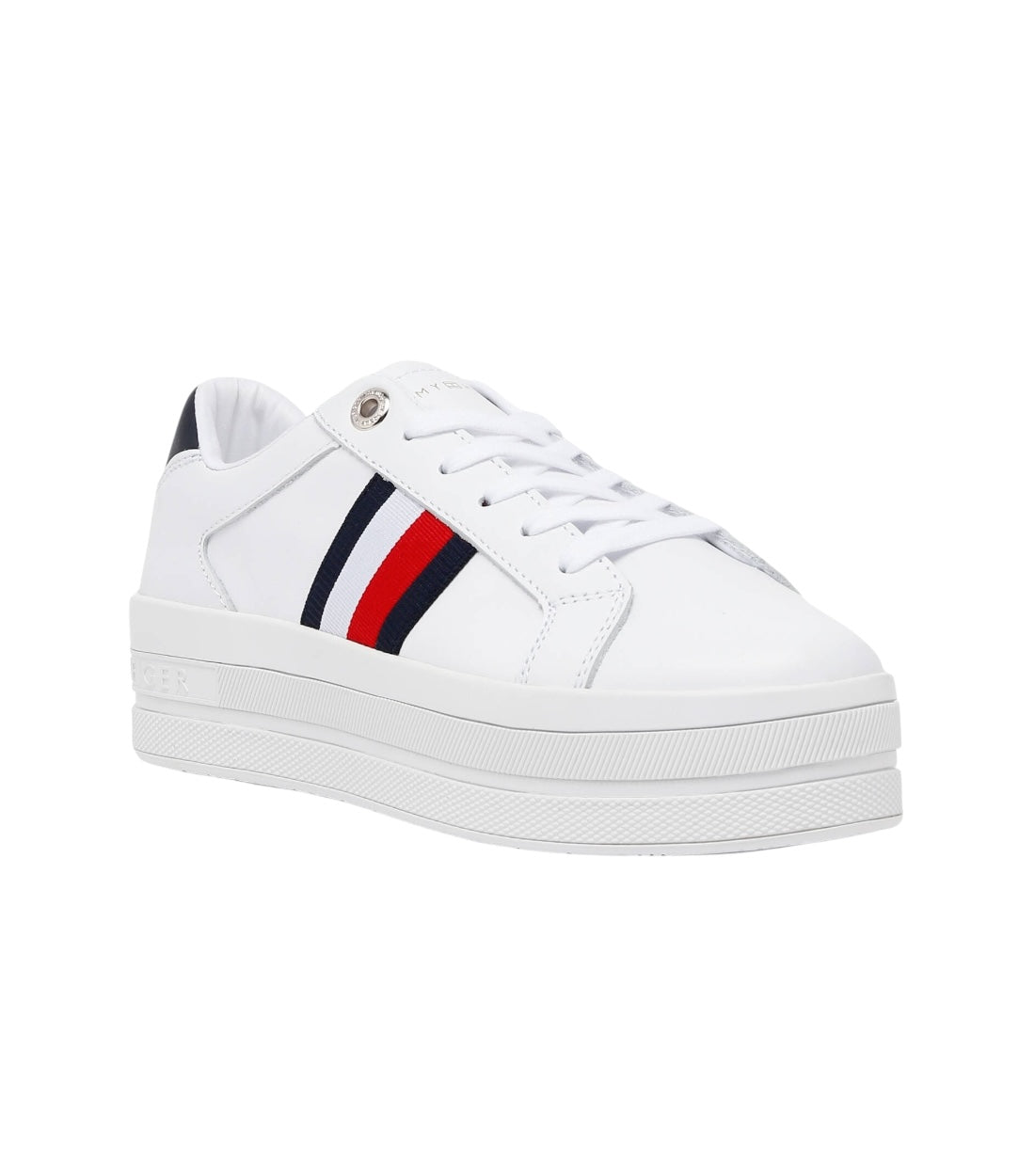 Tommy Hilfiger Wit Webbing Flatform Cupsole Sneakers