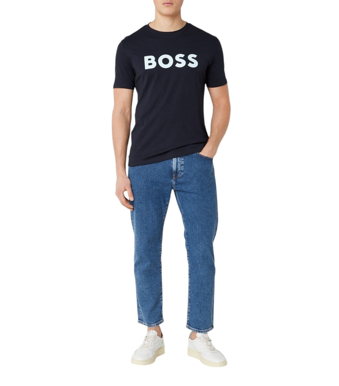 Hugo Boss Blauw Katoenen Bold T-Shirt